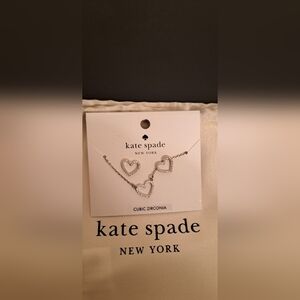 Kate Spade Silver Heart Necklace with Cubic Zirconia NWT